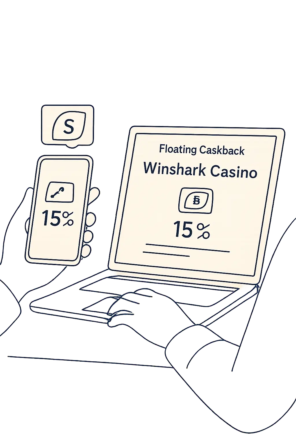 Winshark Cashback — cotygodniowy zwrot gotówki 15% visual guide for Winshark Casino